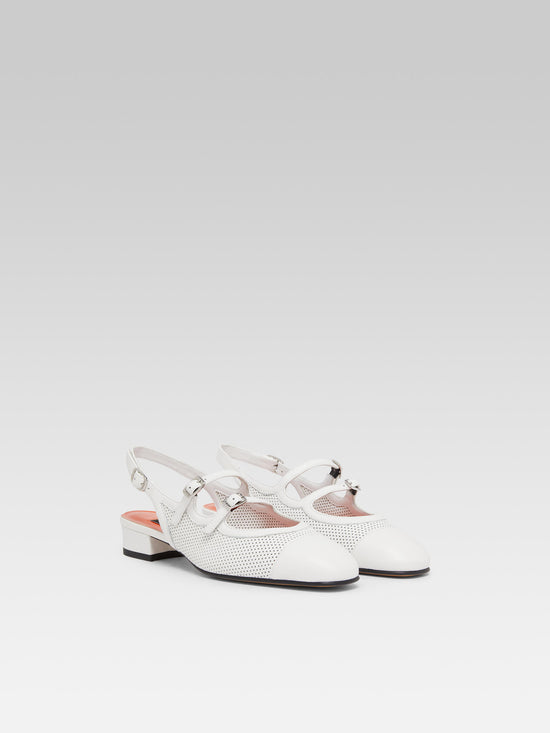 Carel Abricot - Babies Slingback Cuir Upcyclé Blanc