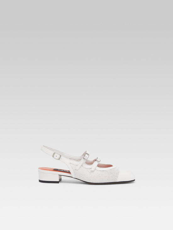 carel Abricot - Babies slingback cuir upcyclé blanc