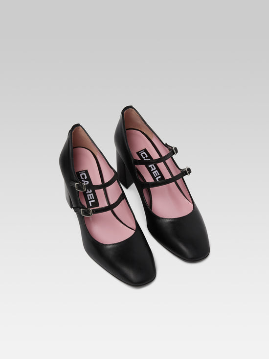 Carel Alice - Escarpins Babies Cuir Noir