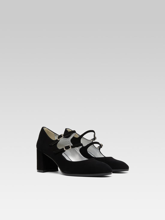 Carel Alice - Escarpins Babies Cuir Velours Noir