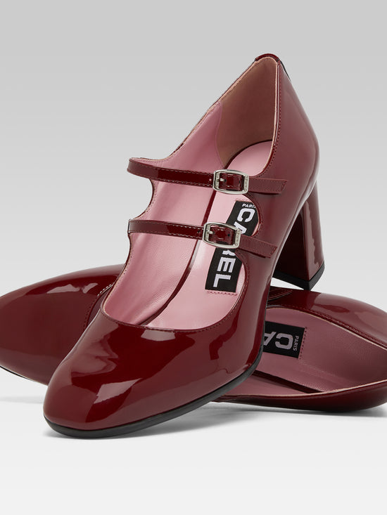 Carel Alice - Escarpins Babies Cuir Verni Bordeaux