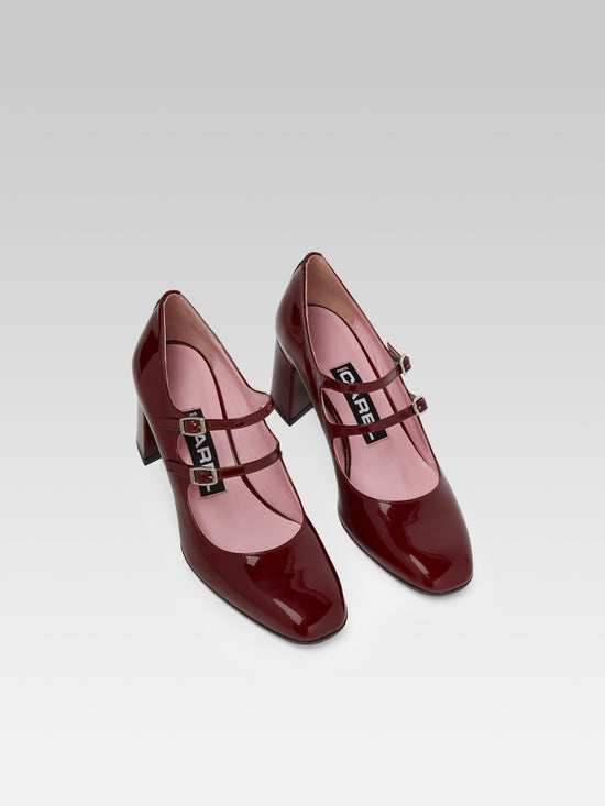 Carel Alice - Escarpins Babies Cuir Verni Bordeaux