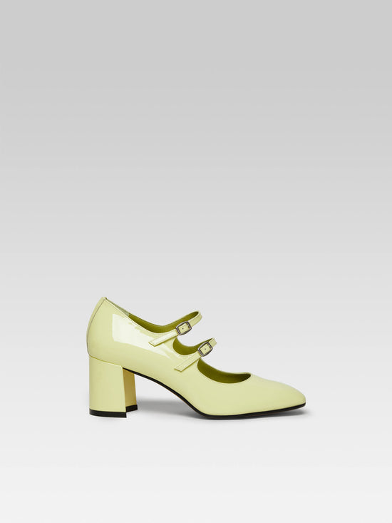 carel Alice - Escarpins babies cuir verni citron
