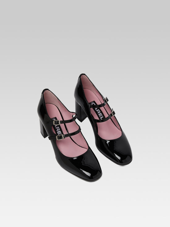Carel Alice - Escarpins Babies Cuir Verni Noir
