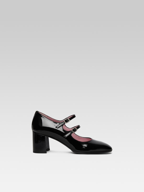carel Alice - Escarpins babies cuir verni noir