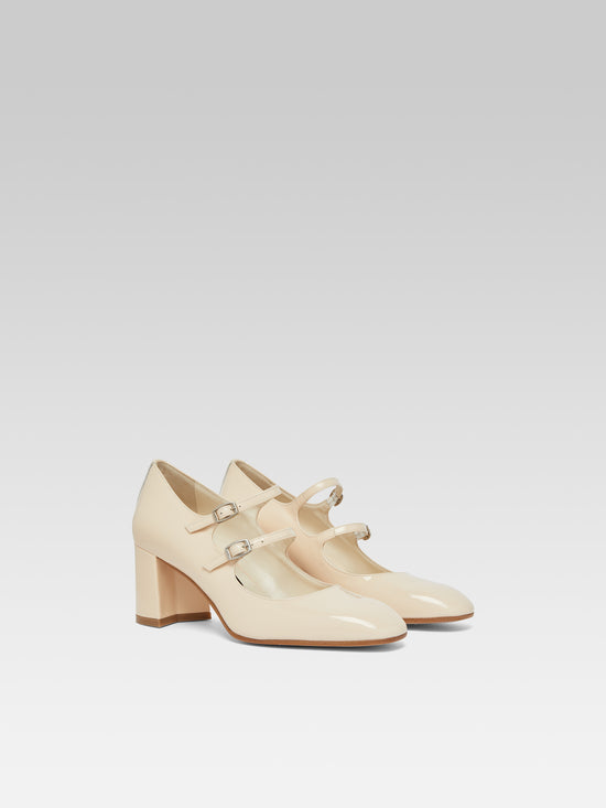 Carel Alice - Escarpins Babies Cuir Verni Nude