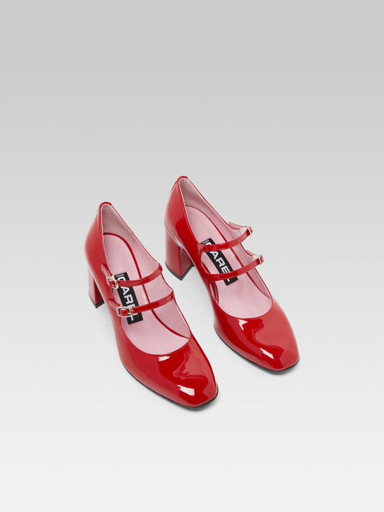 Carel Alice - Escarpins Babies Cuir Verni Rouge