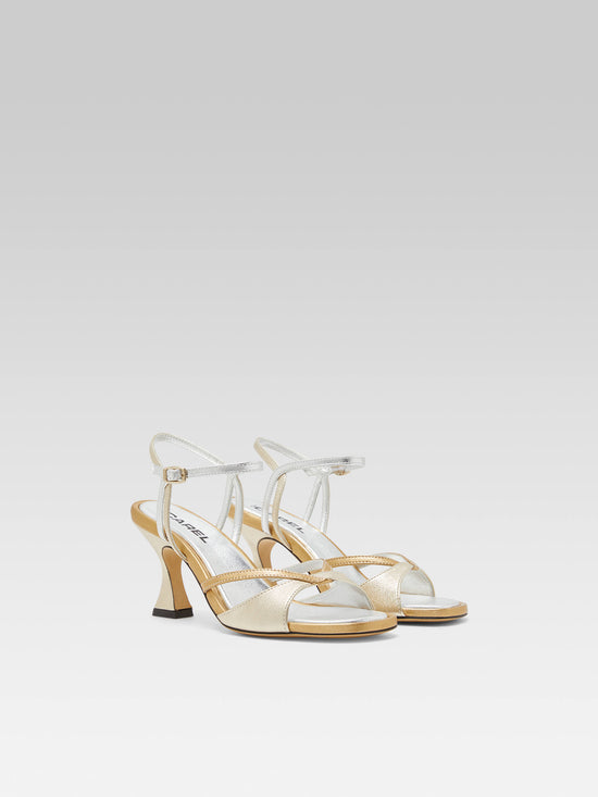 Carel Apollo - Sandales Cuir Multi-laminé Platine