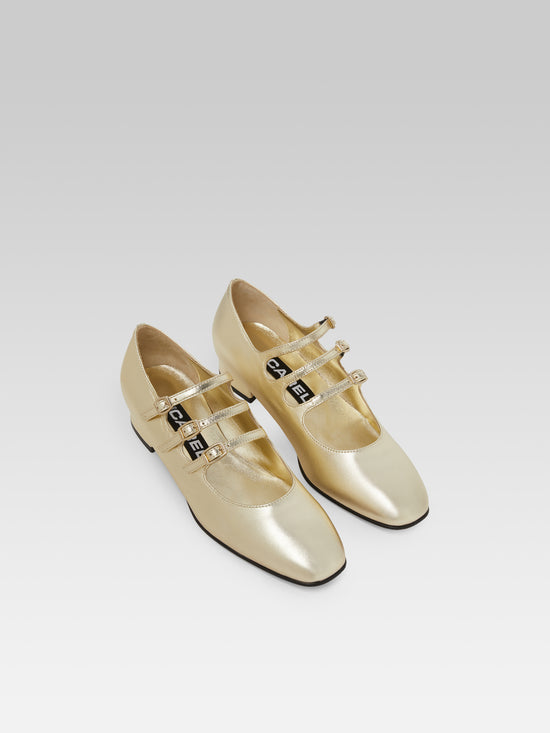 Carel Ariana - Ballerines Babies Cuir Laminé Platine