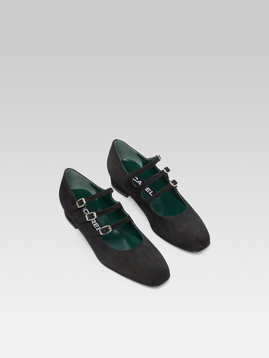 Carel Ariana - Ballerines Babies Cuir Velours Noir