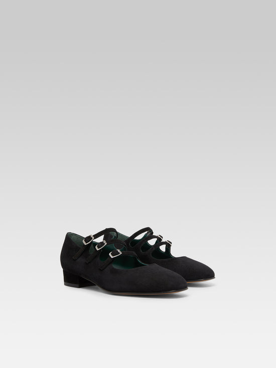 Carel Ariana - Ballerines Babies Cuir Velours Noir