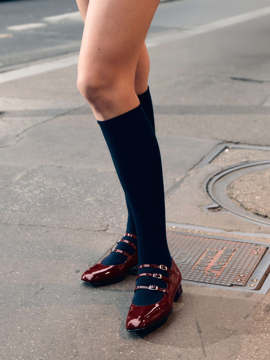 Carel Ariana - Ballerines Babies Cuir Verni Bordeaux