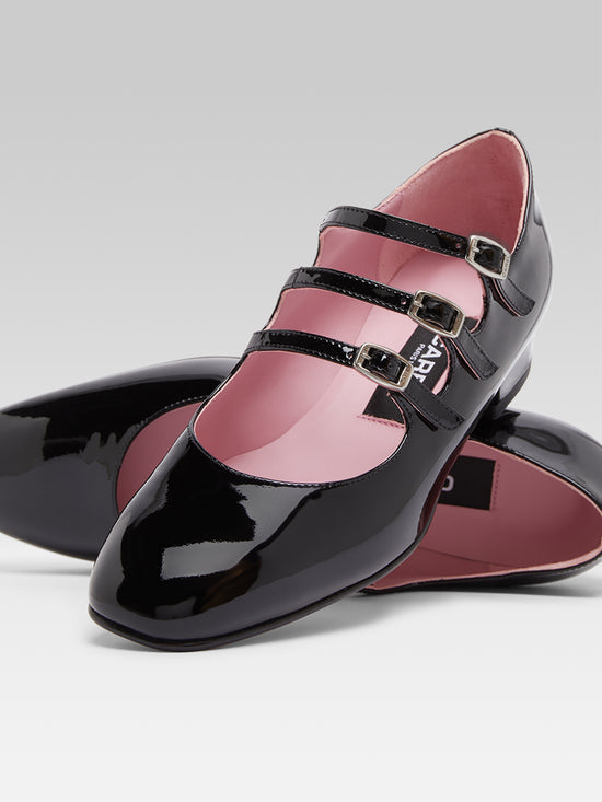 Carel Ariana - Ballerines Babies Cuir Verni Noir