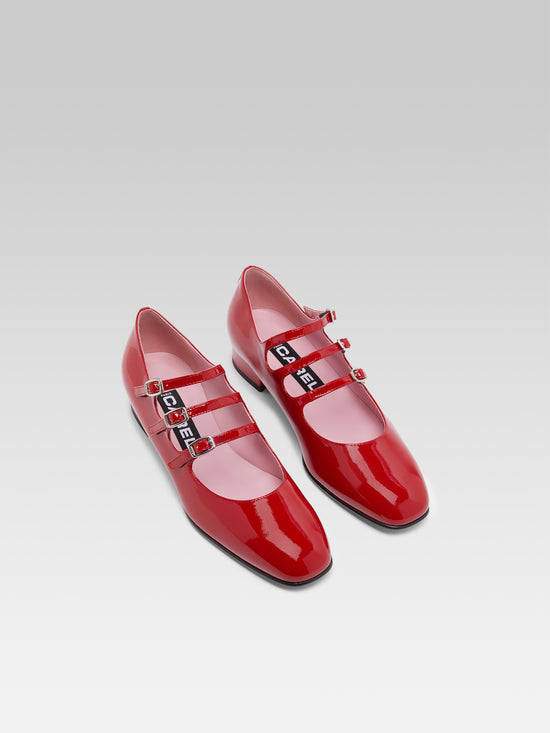 Carel Ariana - Ballerines Babies Cuir Verni Rouge