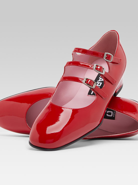 Carel Ariana - Ballerines Babies Cuir Verni Rouge