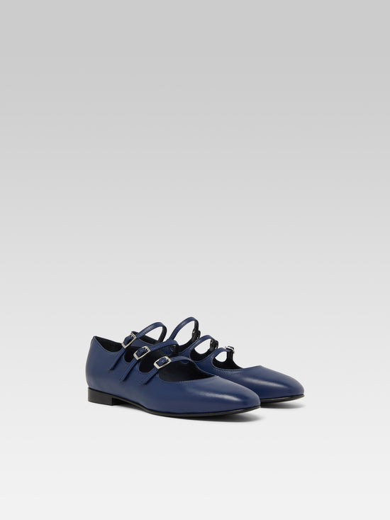 Carel Ariana S - Ballerines Babies Cuir Bleu Marine
