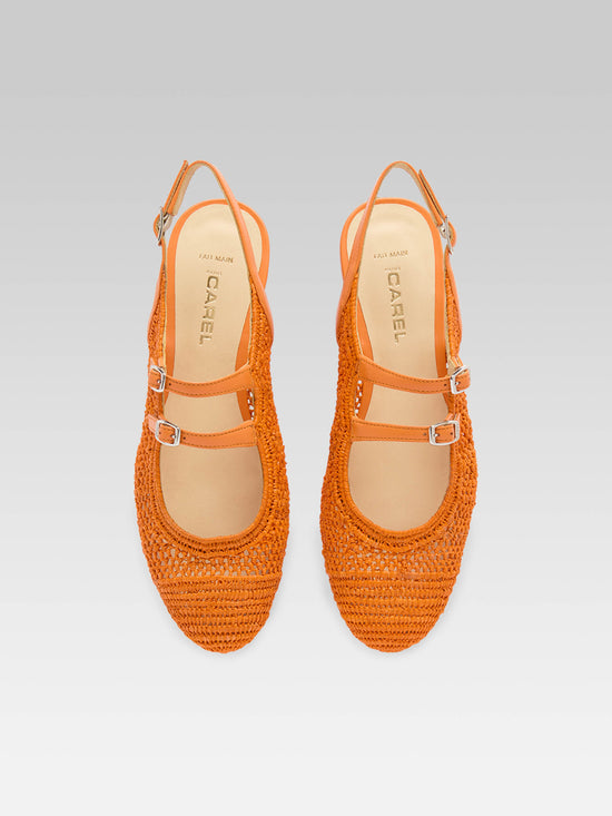 Carel Balma - Babies Slingback Raphia Naturel Orange