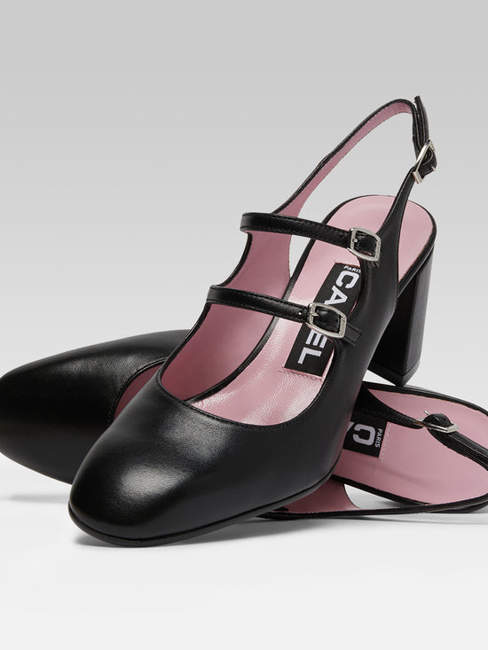 Carel Banana - Babies Slingback Cuir Noir