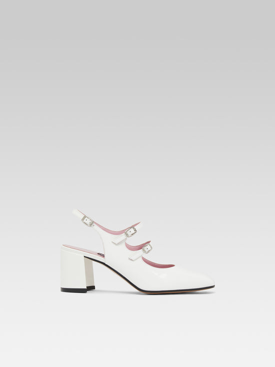 carel Banana - Babies slingback cuir verni blanc