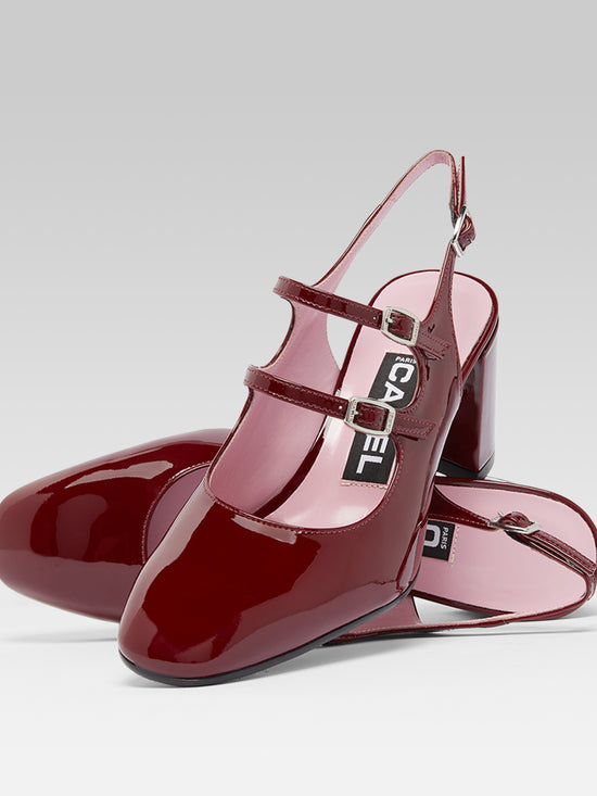 Carel Banana - Babies Slingback Cuir Verni Bordeaux
