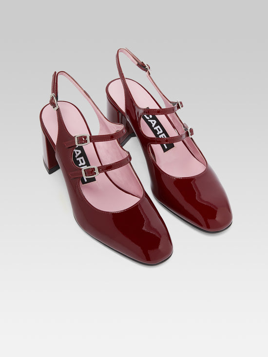 Carel Banana - Babies Slingback Cuir Verni Bordeaux