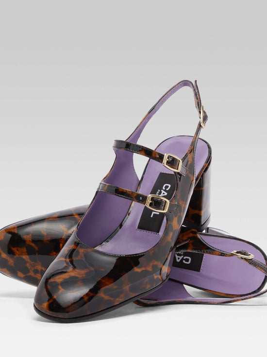 Carel Banana - Babies Slingback Cuir Verni Léopard