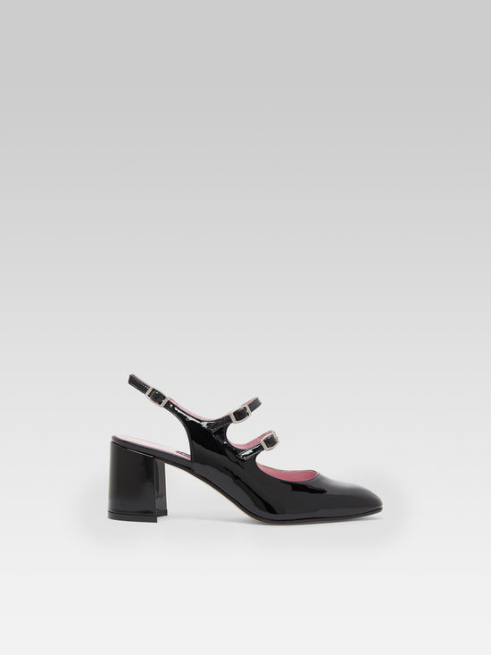 carel Banana - Babies slingback cuir verni noir