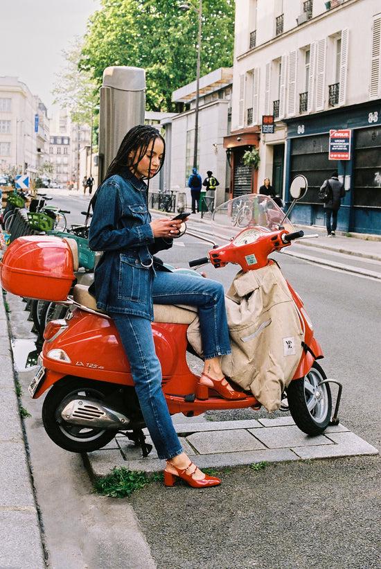 Carel Banana - Babies Slingback Cuir Verni Rouge