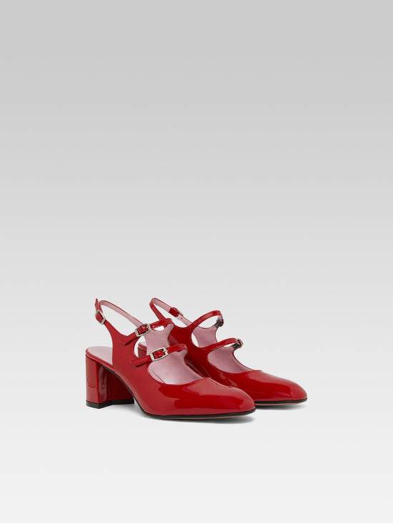 Carel Banana - Babies Slingback Cuir Verni Rouge