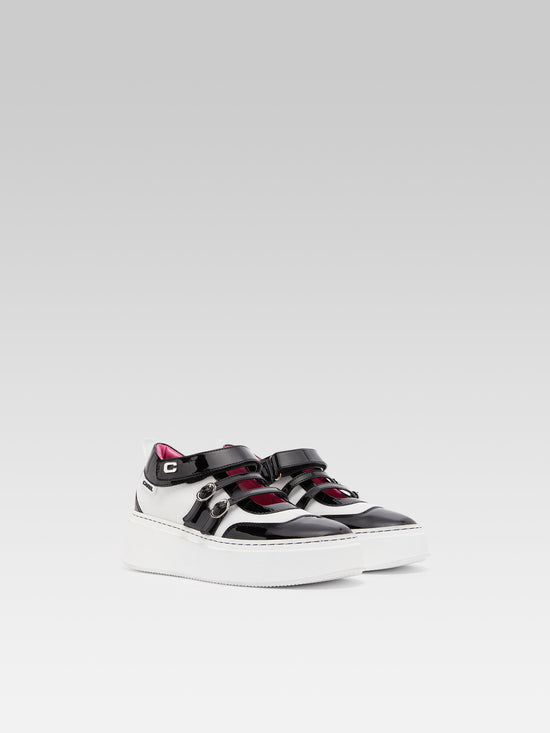 Carel Baskina - Sneakers Eco Verni Noir Et Blanc
