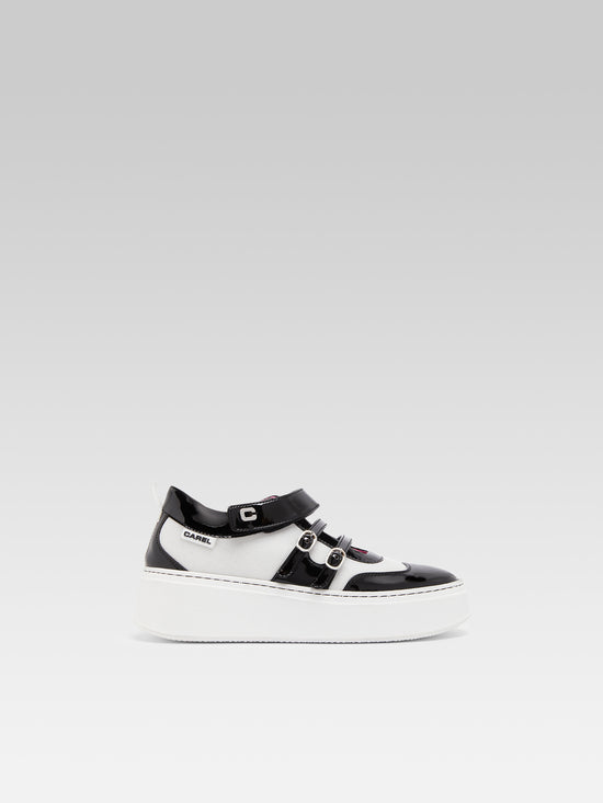 carel Baskina - Sneakers eco verni noir et blanc