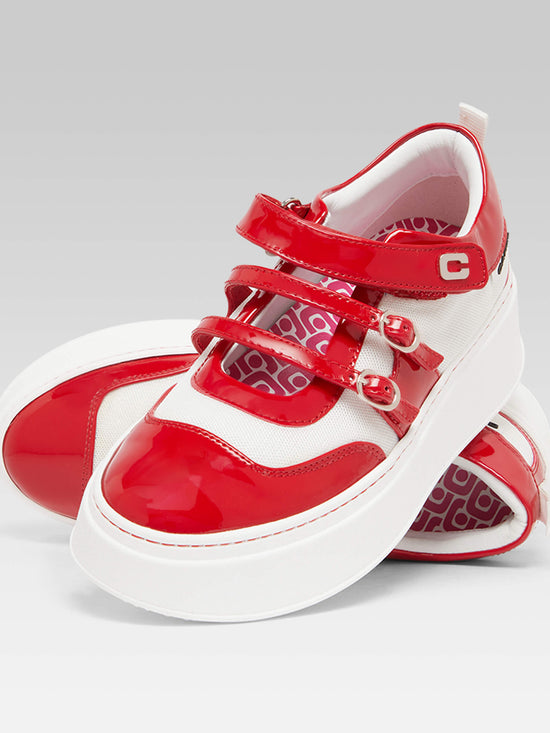 Carel Baskina - Sneakers Eco Verni Rouge Et Blanc