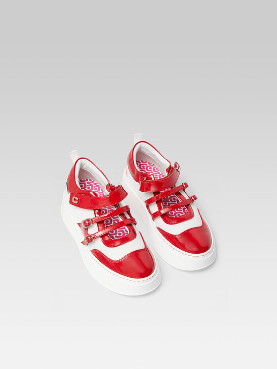 Carel Baskina - Sneakers Eco Verni Rouge Et Blanc