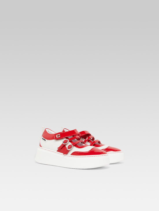 Carel Baskina - Sneakers Eco Verni Rouge Et Blanc