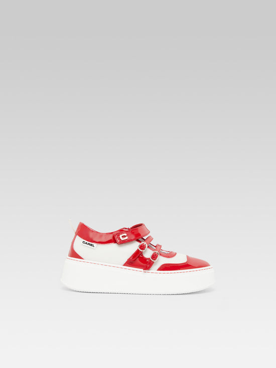 carel Baskina - Sneakers eco verni rouge et blanc