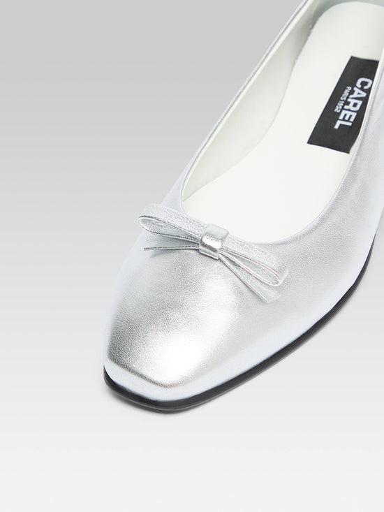 Carel Bella - Ballerines Cuir Argent