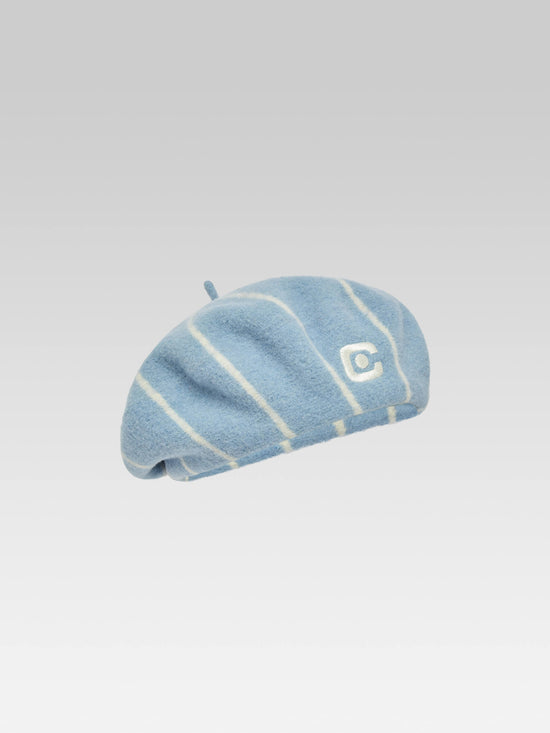 carel Béret laine marinière bleu et écru