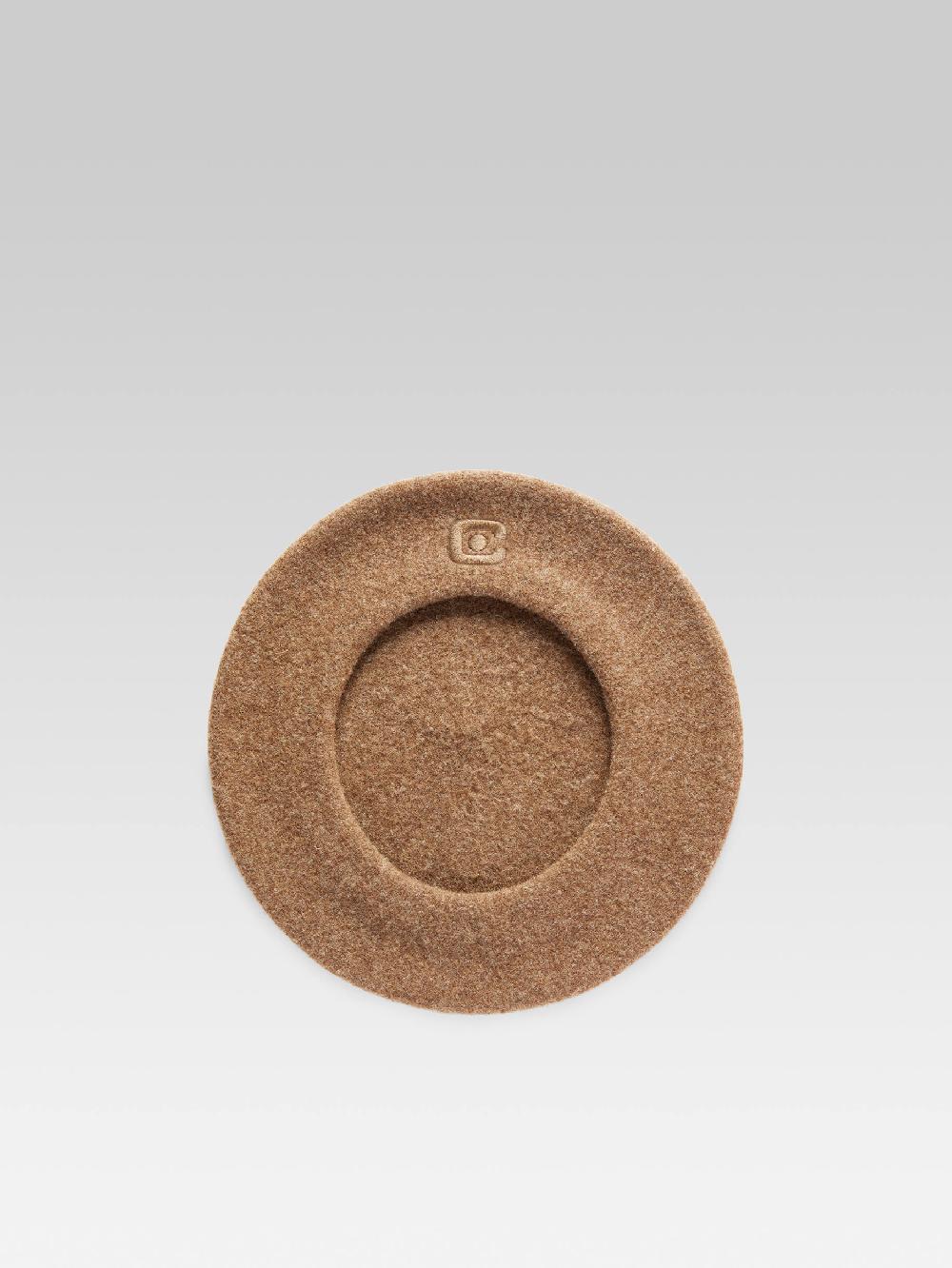 Carel Béret Laine Marron Logo C