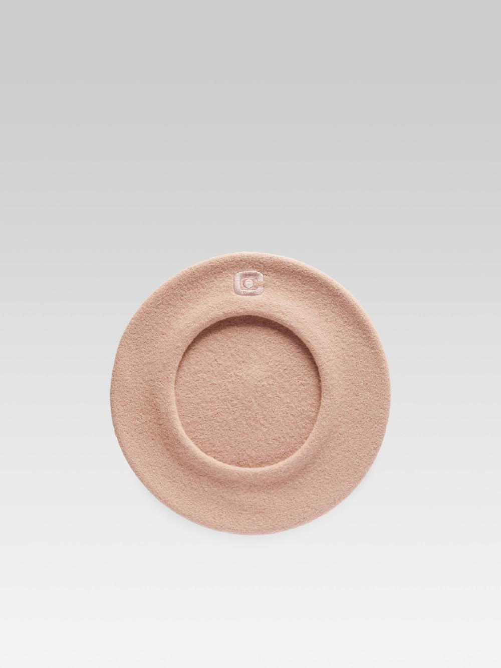 Carel Béret Laine Rose Pale Logo C