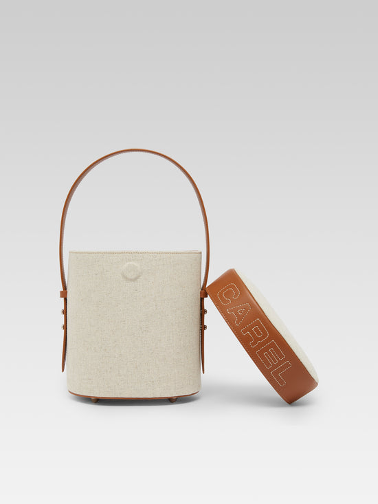 Carel Bibi - Sac Seau Tissu écru Et Cuir Camel