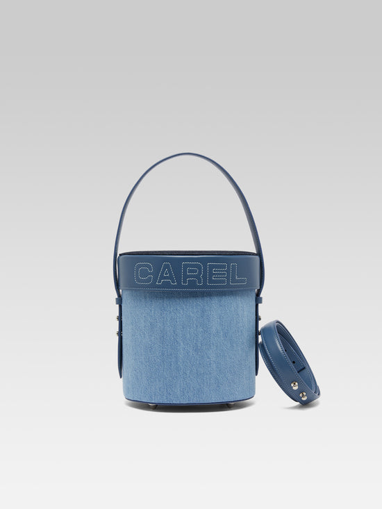 Carel Bibi - Sac Seau Tissu Jean Et Cuir Bleu