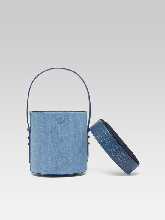 Carel Bibi - Sac Seau Tissu Jean Et Cuir Bleu