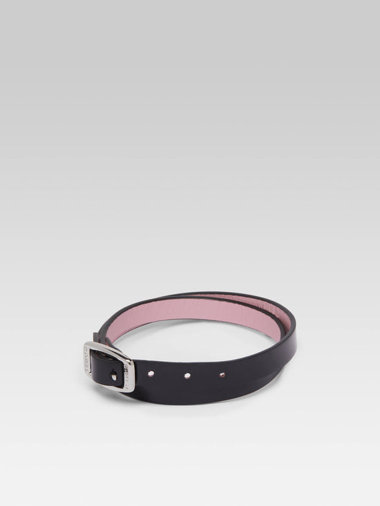 carel Bracelet - Cuir verni noir upcyclé – Carel Paris