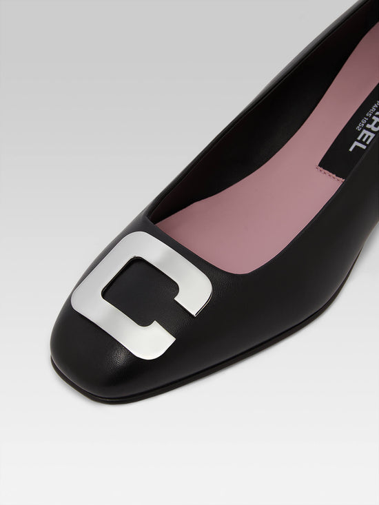 Carel Camelia - Escarpins Cuir Noir Bijou C