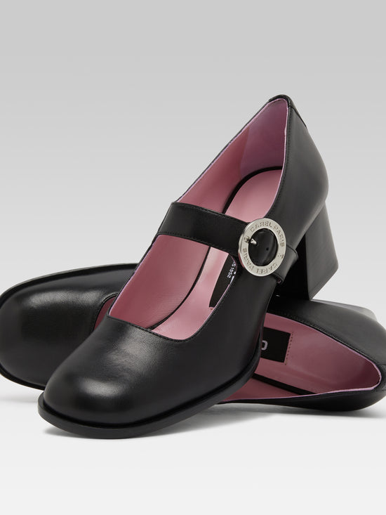 Carel Carmen - Escarpins Babies Cuir Noir