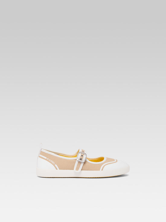 carel Costa - Tennis à brides toile beige recyclée