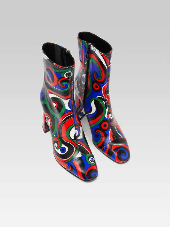 Carel Donna - Bottines Cuir Imprimé Multicolore