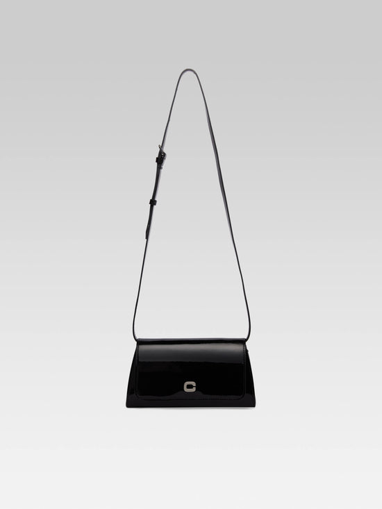 carel Elysee - Sac épaule cuir verni noir