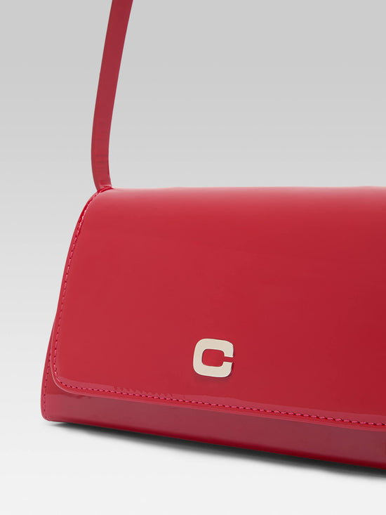 Carel Elysee - Sac épaule Cuir Verni Rouge