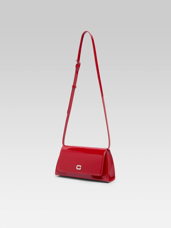 Carel Elysee - Sac épaule Cuir Verni Rouge